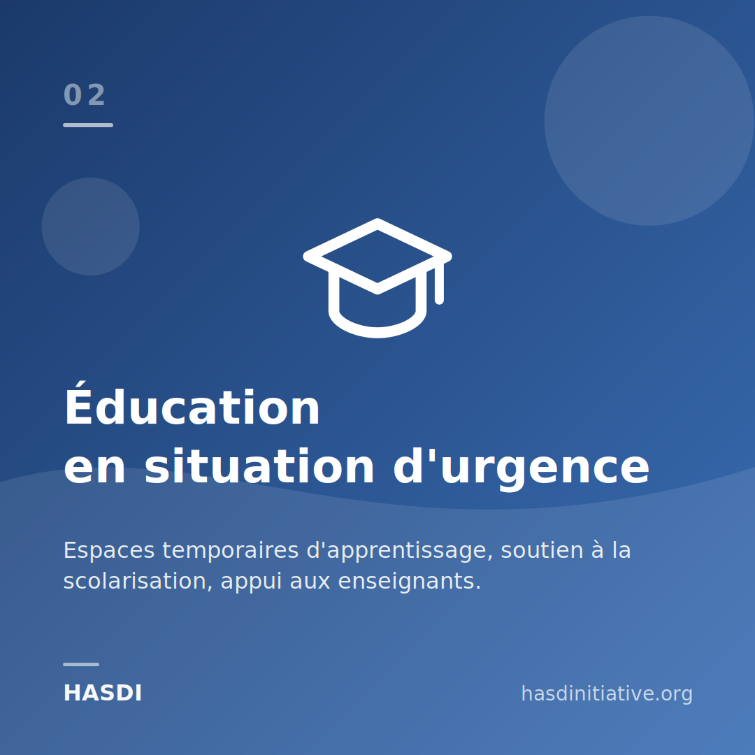 Continuité de l'éducation en situation d'urgence